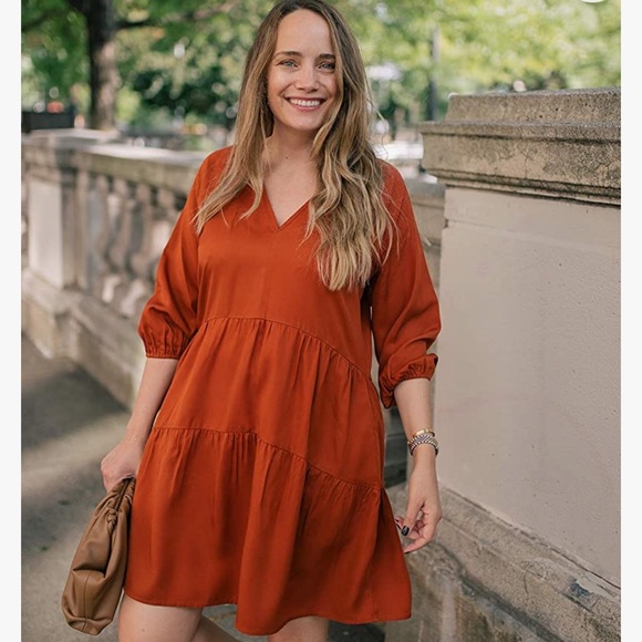 Dresses & Skirts - Burnt Orange long sleeve tunic dress